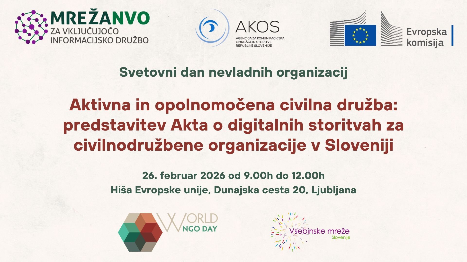 Aktivna in opolnomočena civilna družba: predstavitev Akta o digitalnih storitvah za civilnodružbene organizacije v Sloveniji